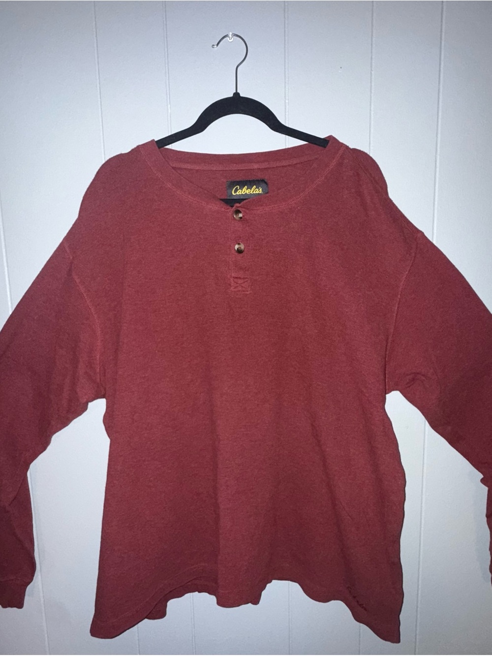 Cabela's Men's Brick Red Henley Pullover